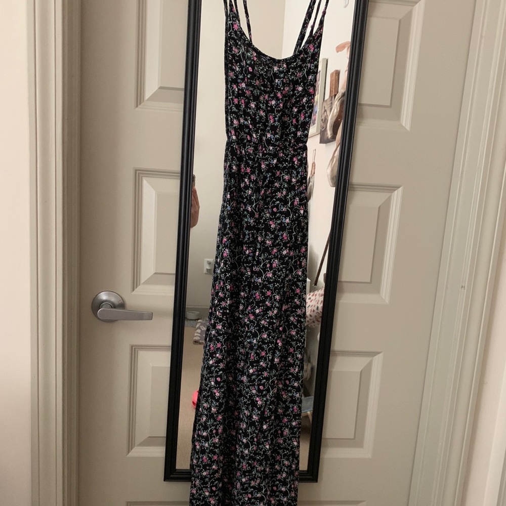 Black floral maxi dress